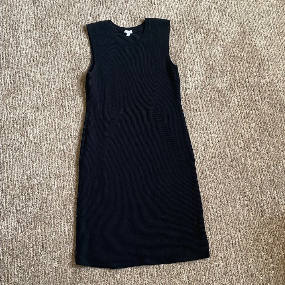 Vince Tight Knit Black Midi Dress - Picture 4 of 9